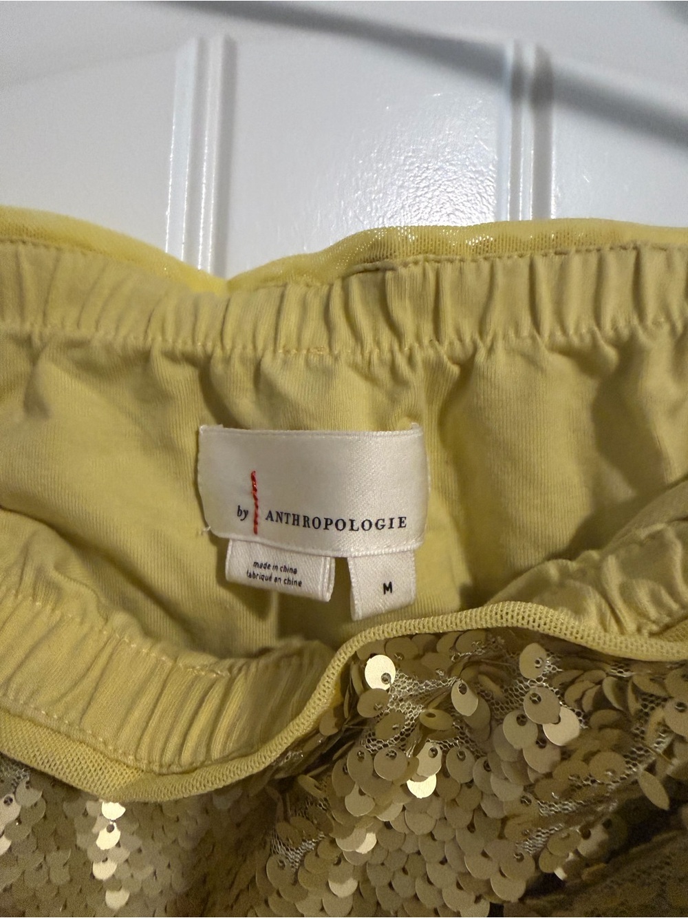 Anthropologie Gold Sequin tube top - Picture 3 of 7